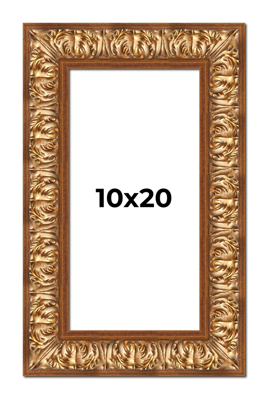 Panoramic Modern Shadow Box 1" Depth Gold Frame - UV Acrylic, Backing, Hanging Hardware